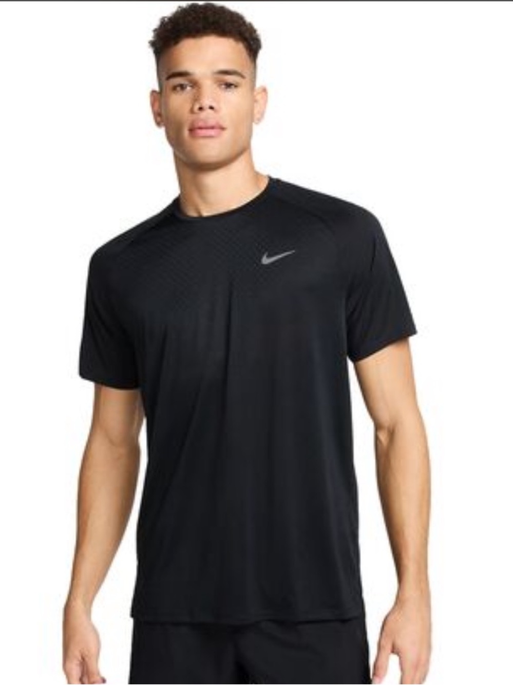 NIKE ADV STRIDE RUNNING Men Navy Short Sleeve Dri-FIT T SHIRT Silver 833591 RUN